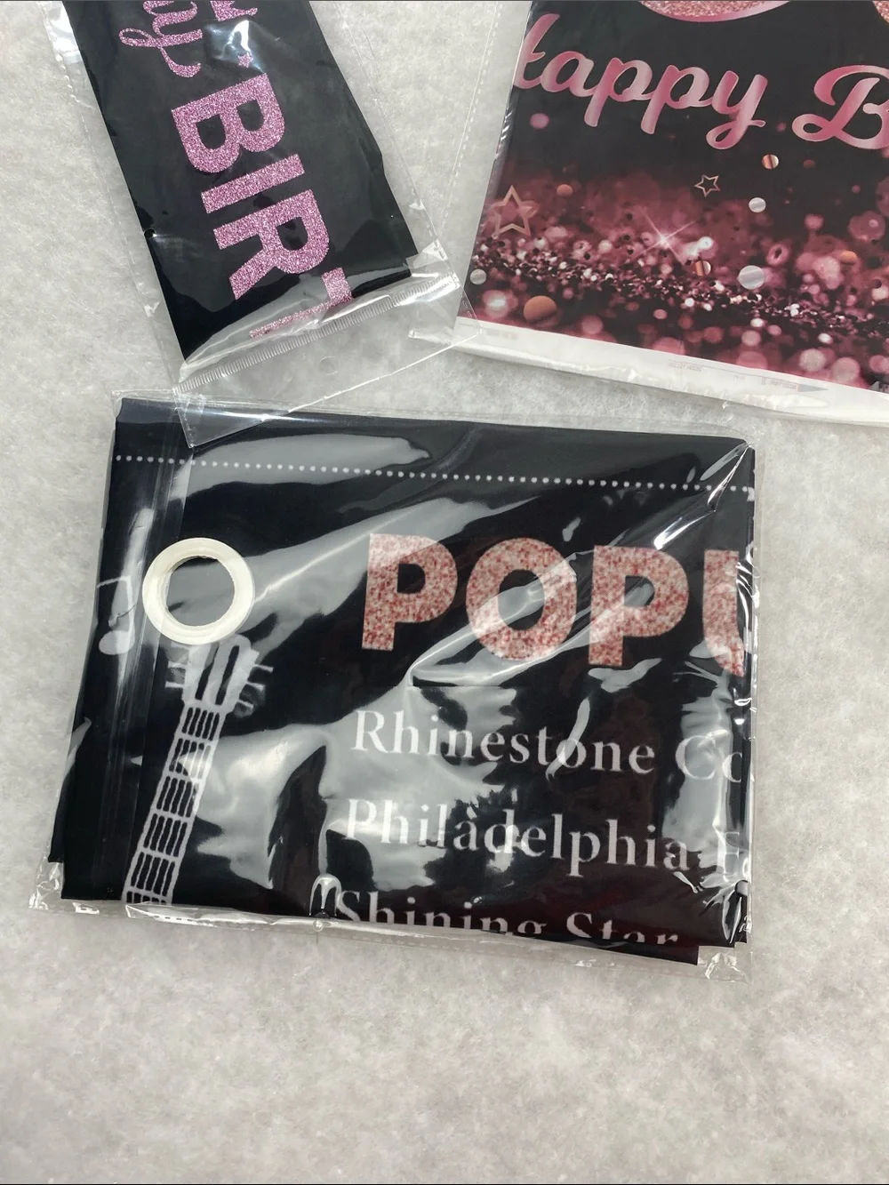 50th Birthday Party Supplies Set - Rose Gold and Black